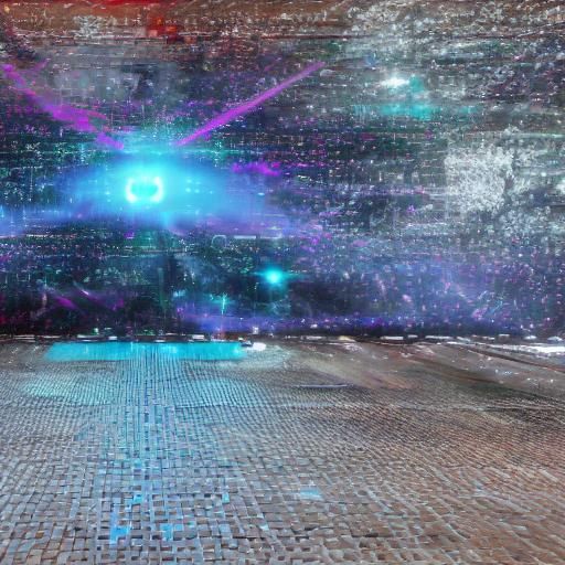 Robot Oversees Dystopian Cityscape in Sci-Fi Art