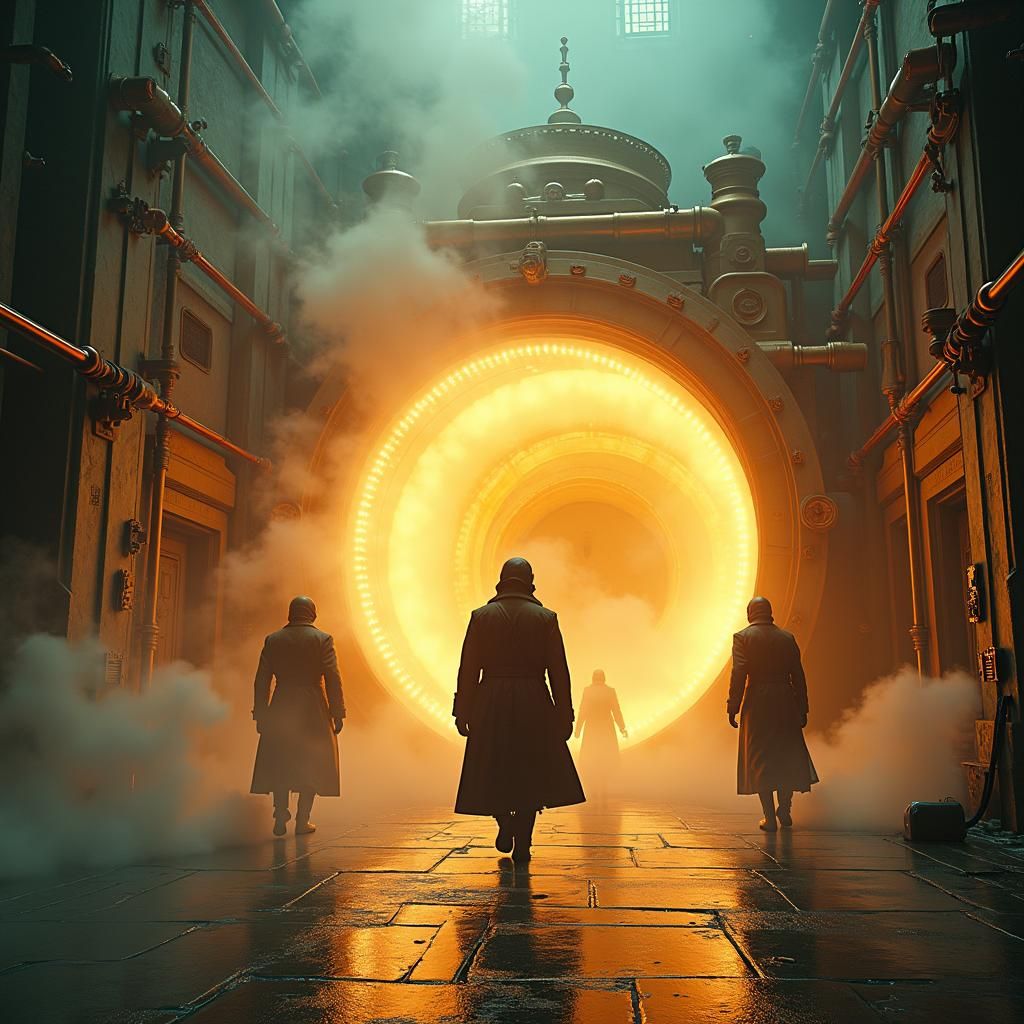 Steampunk Time Machine Creates Paradox, Hyperrealistic