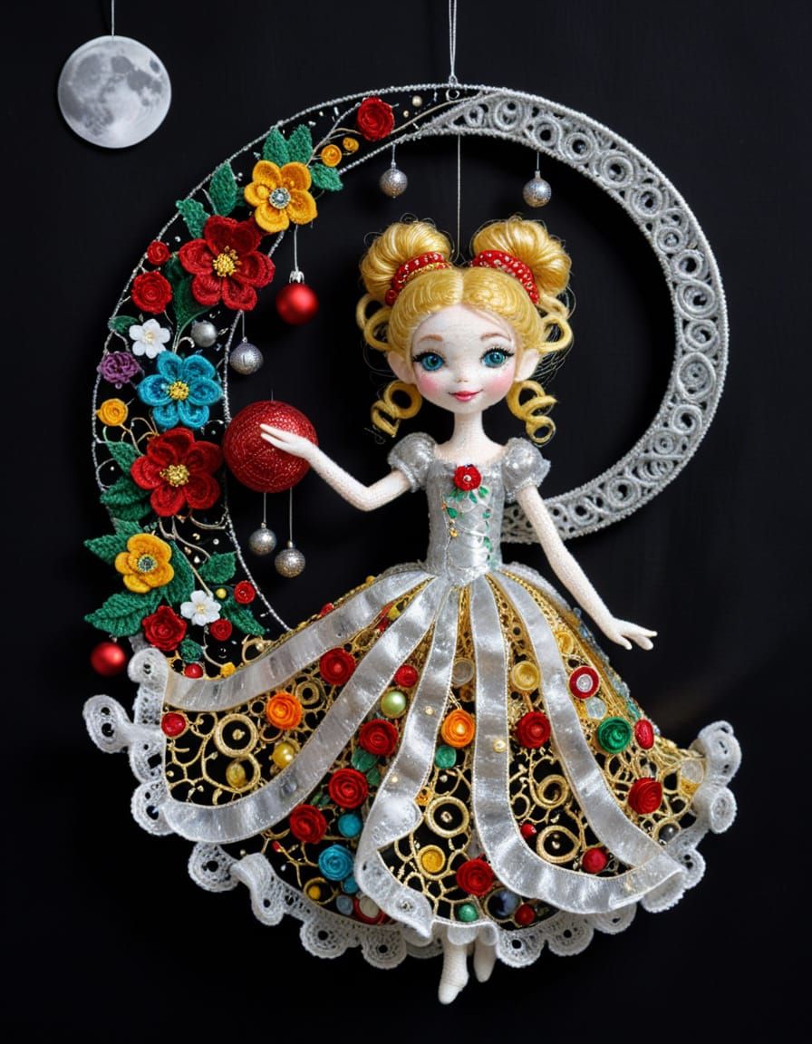 Klimt-Inspired Crochet Cindy Lou Chou with Cosmic Christmas ...