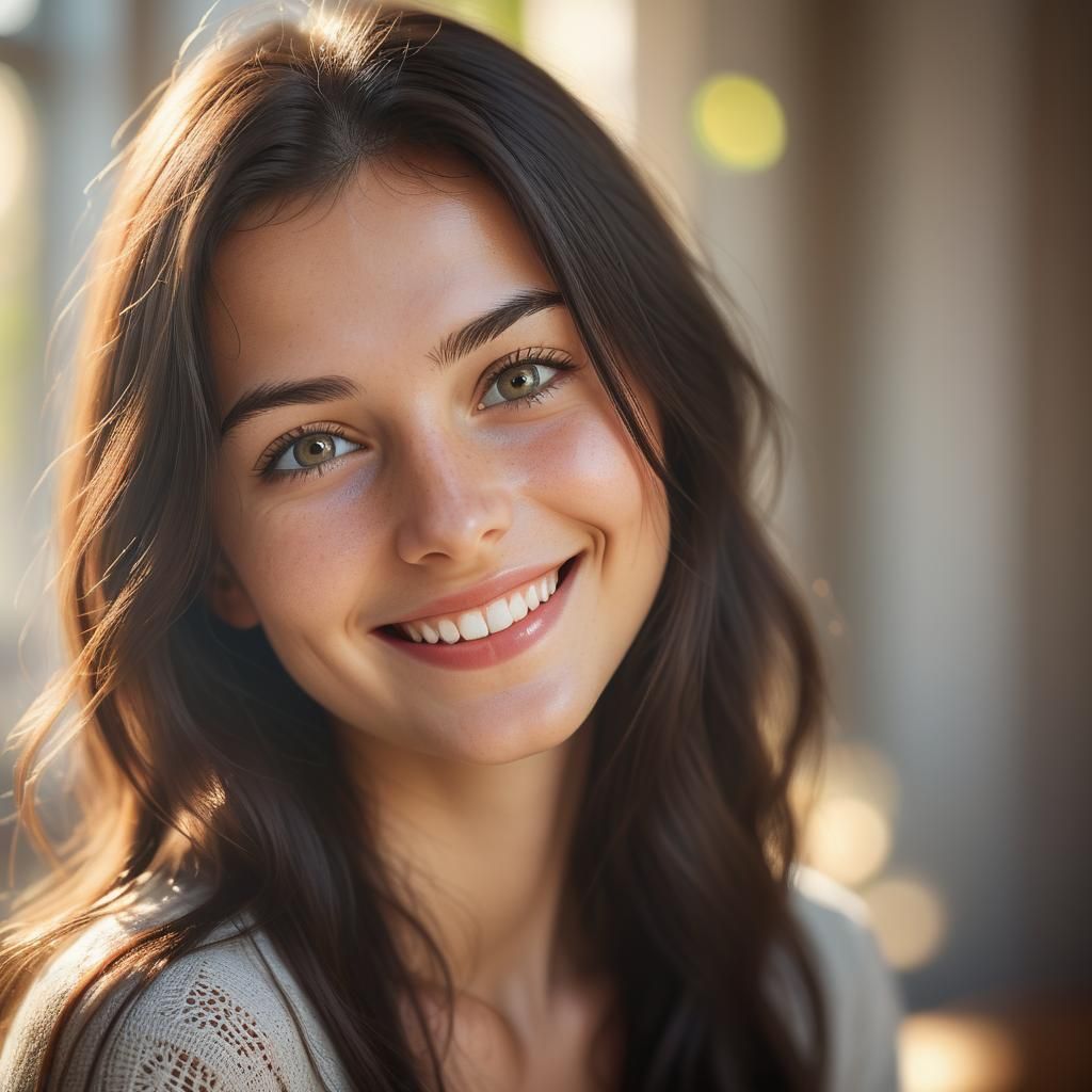 Beautiful Bulgarian Woman Portrait in Sunlight