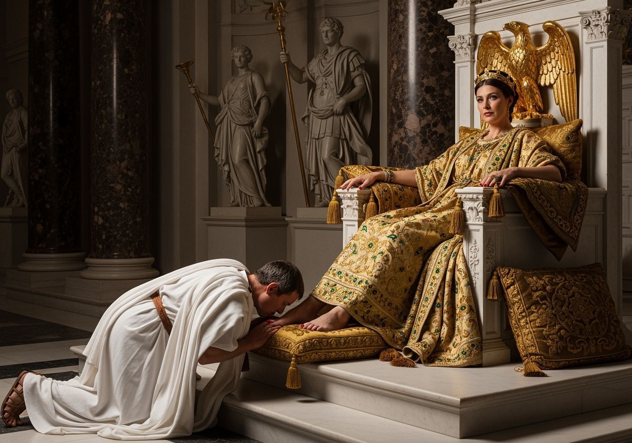 Empress Messalina on Her Throne, Baroque Style