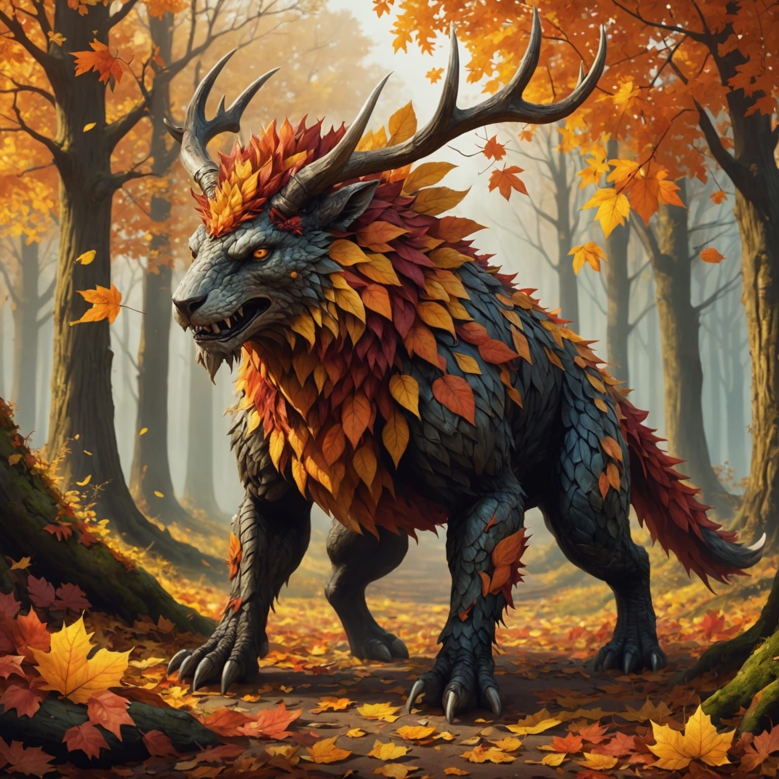 Epic Autumn Creature Digital Art