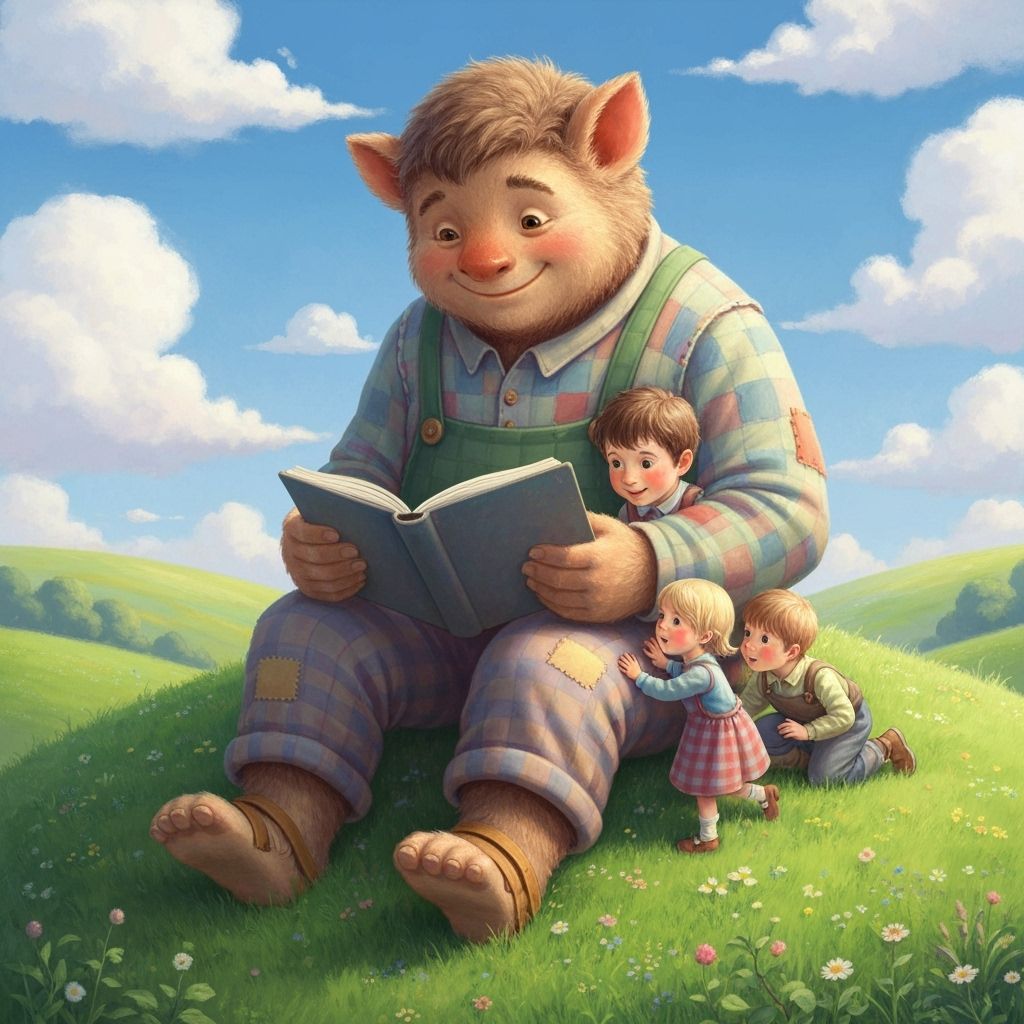 Friendly Giant Reads to Children: Whimsical Illustration