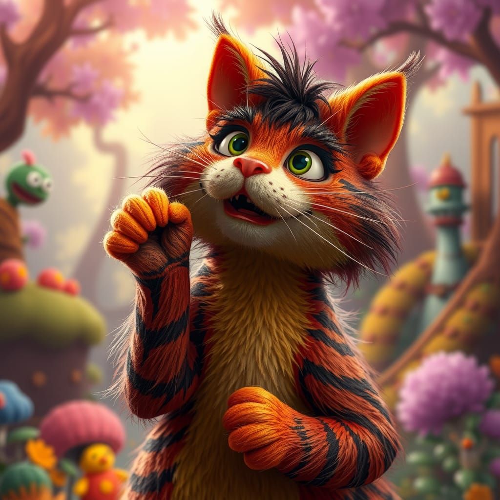 Cat in Jim Henson Muppet Style