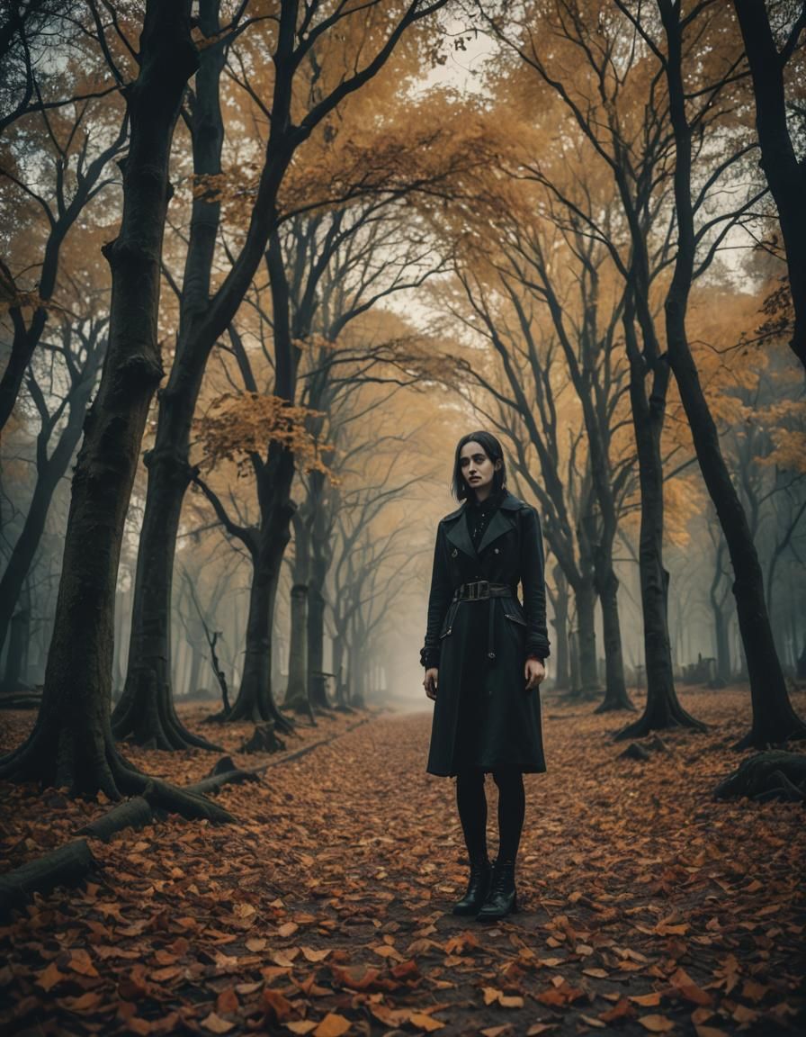 Dramatic Gothic Autumn Cinematic Film Still