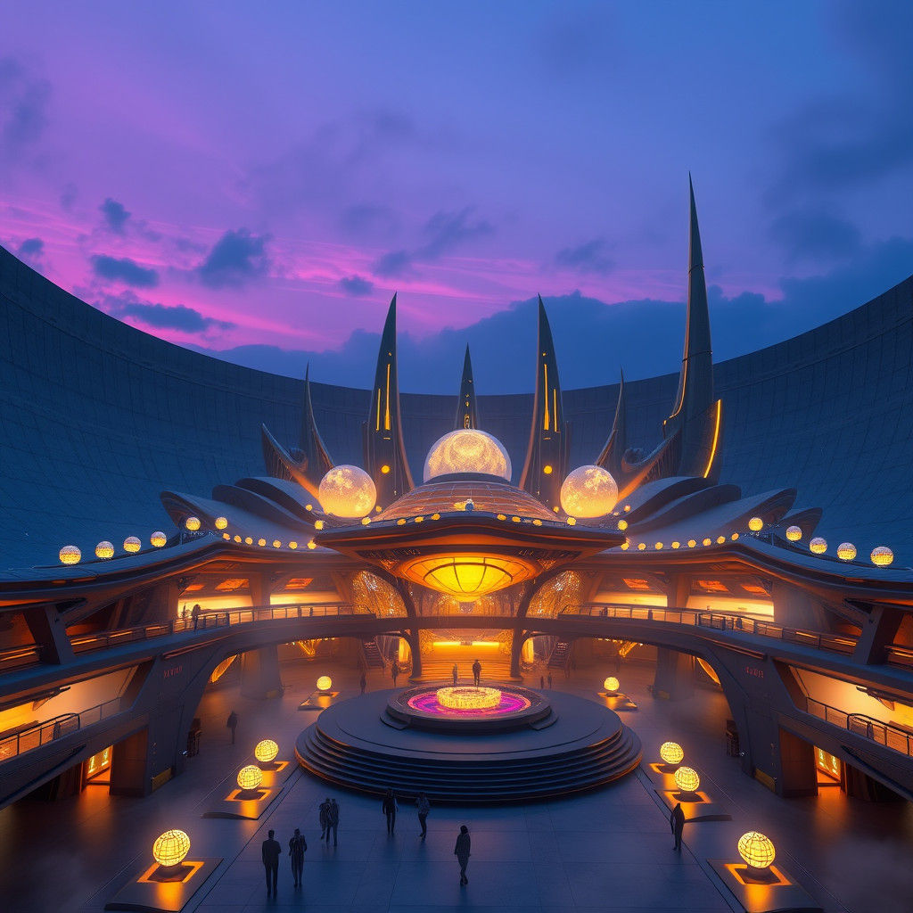 Futuristic Exhibition Hall in Unreal Engine 5 Style