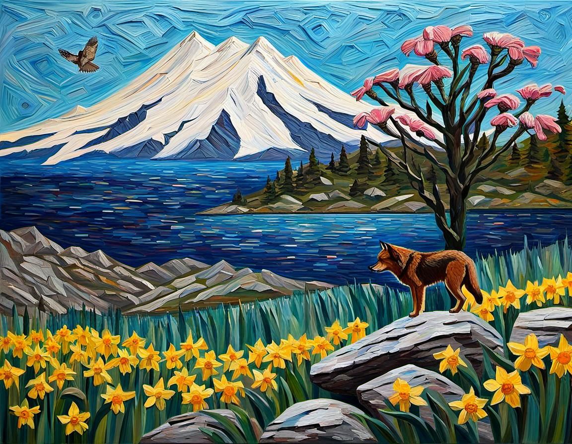 A wolf in impasto painting 🖼️