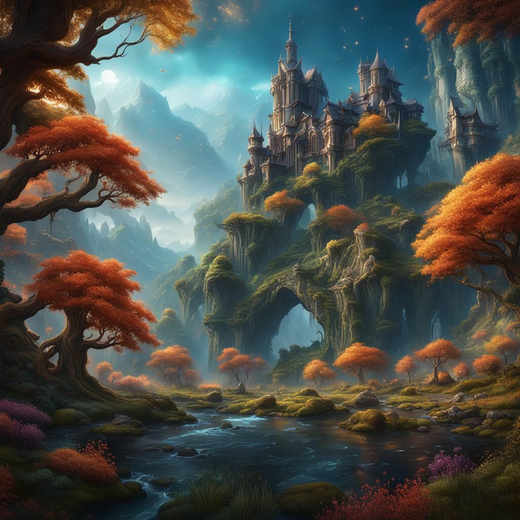 Fantastical Whispers of Nature in Detailed Matte Painting
