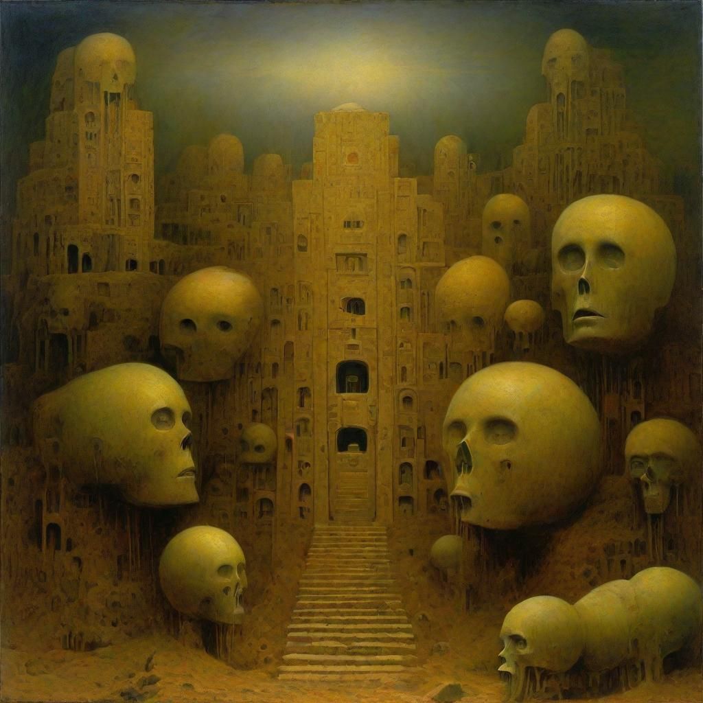 Surreal Hieroglyphs in a Macabre Landscape