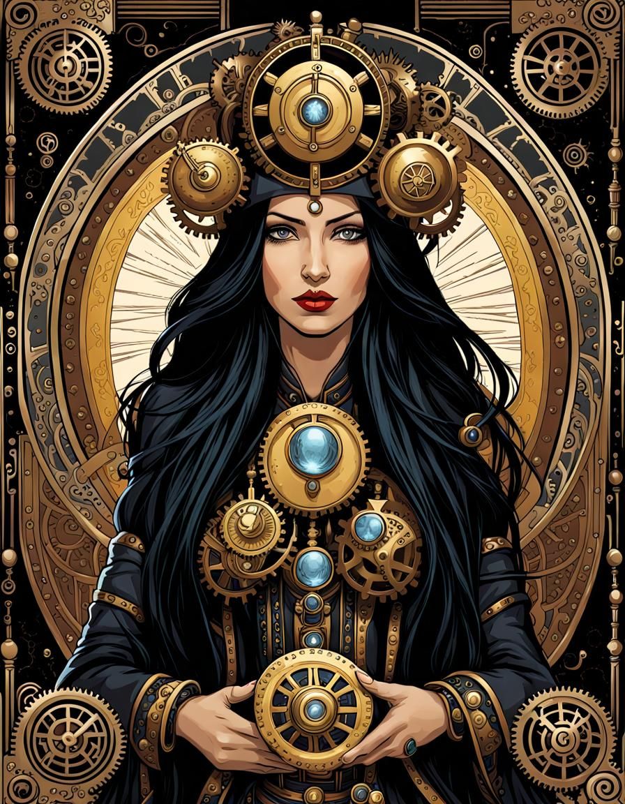 Steampunk Tarot deck. The High Priestess.
