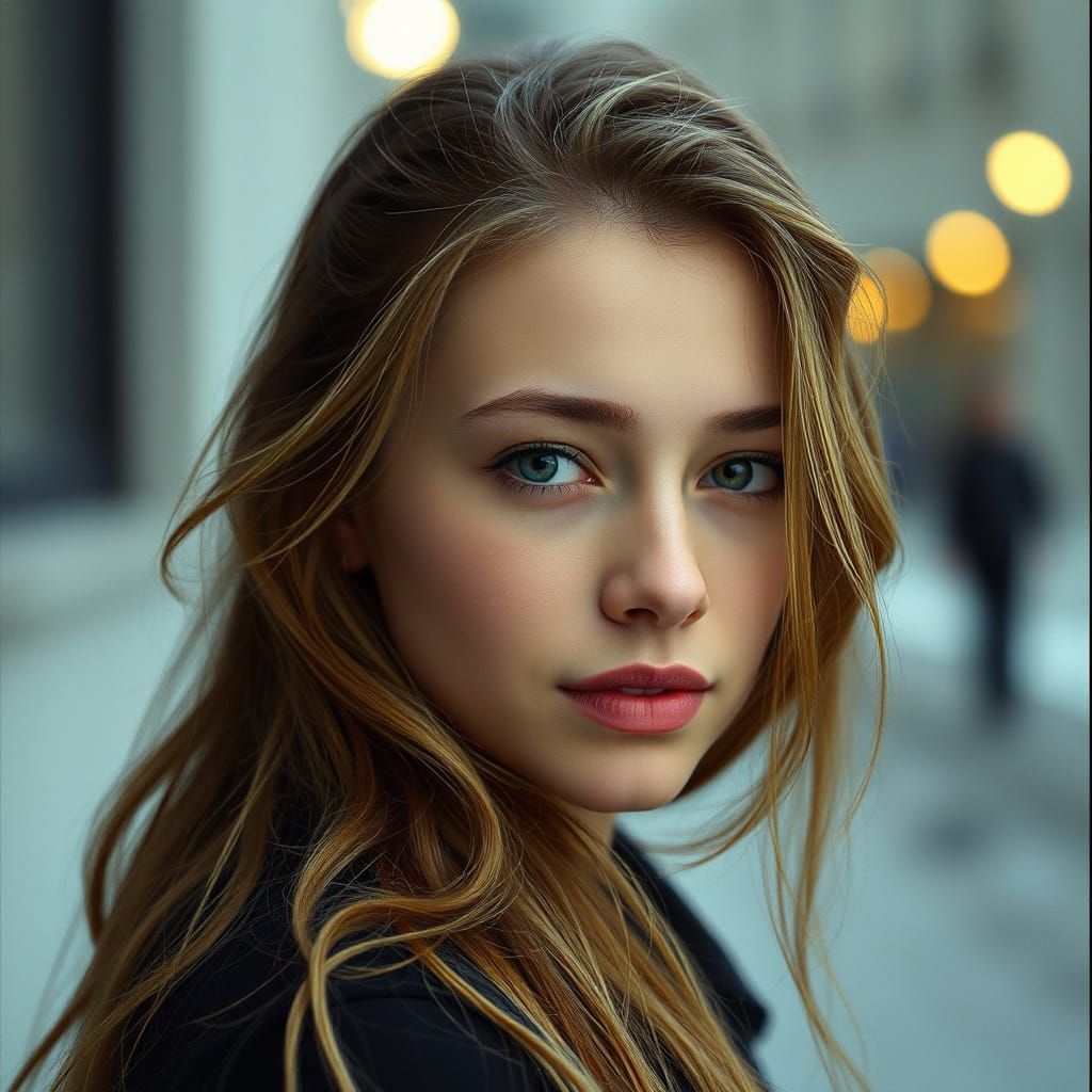 A Woman's Intimate Moment of Self-Discovery in Hyper-Realist...