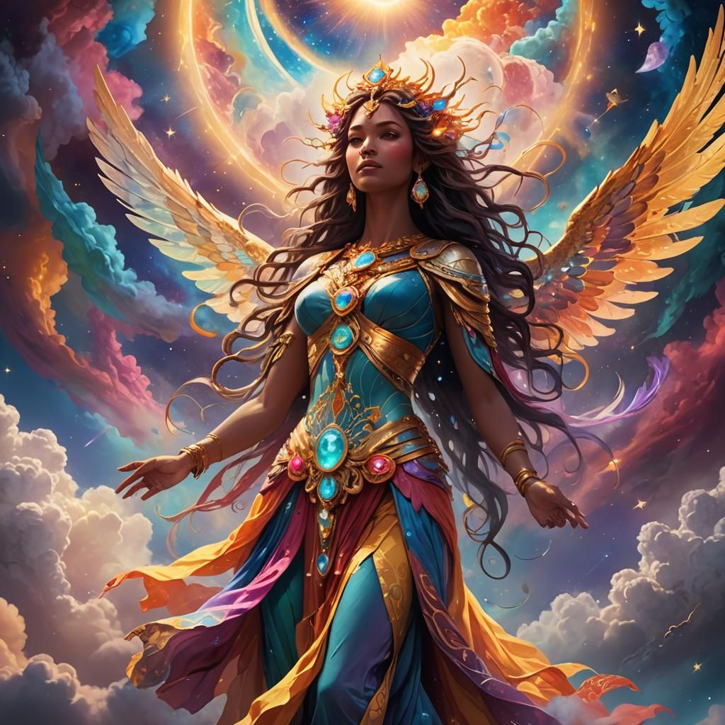 Ethereal Goddess in a Cosmic Fantasy Art