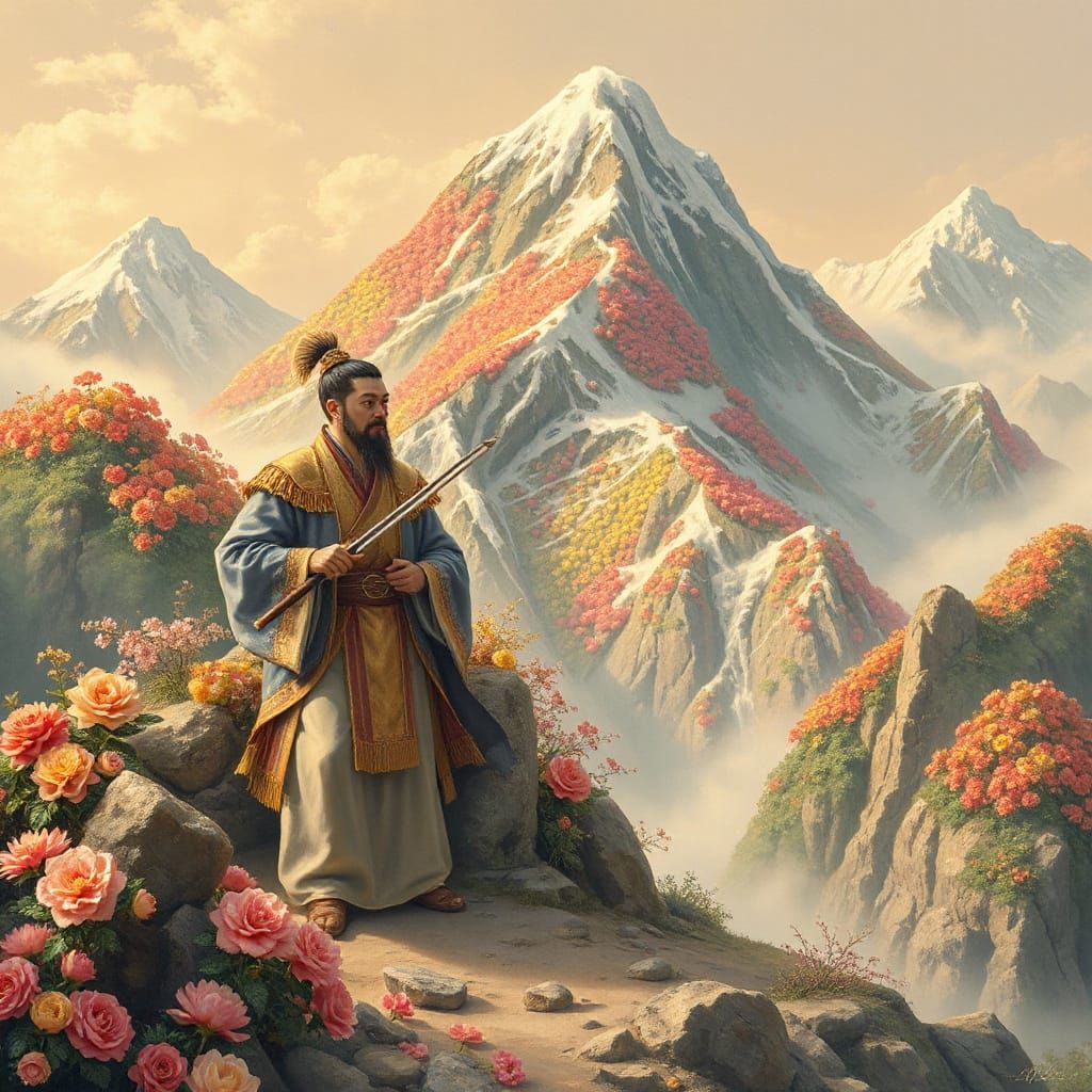 Emperor Wu of Zhou's quest led him to the Mountain of Fruit and Flowers. He had dressed himself as a wandering philosoph...