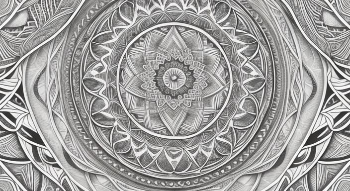 Detailed Zentangle Pattern in Black and White