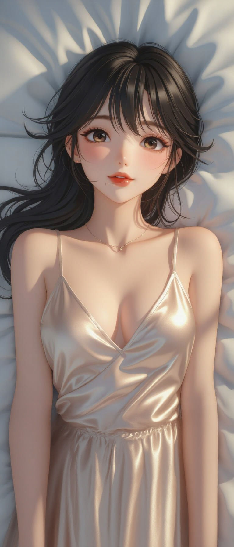 Sensual Portrait of a Woman in Anime Style