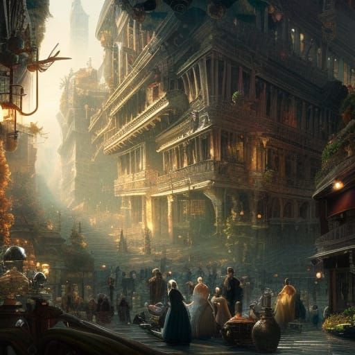 Epic Sumptuous Food in a Maximalist Digital Painting