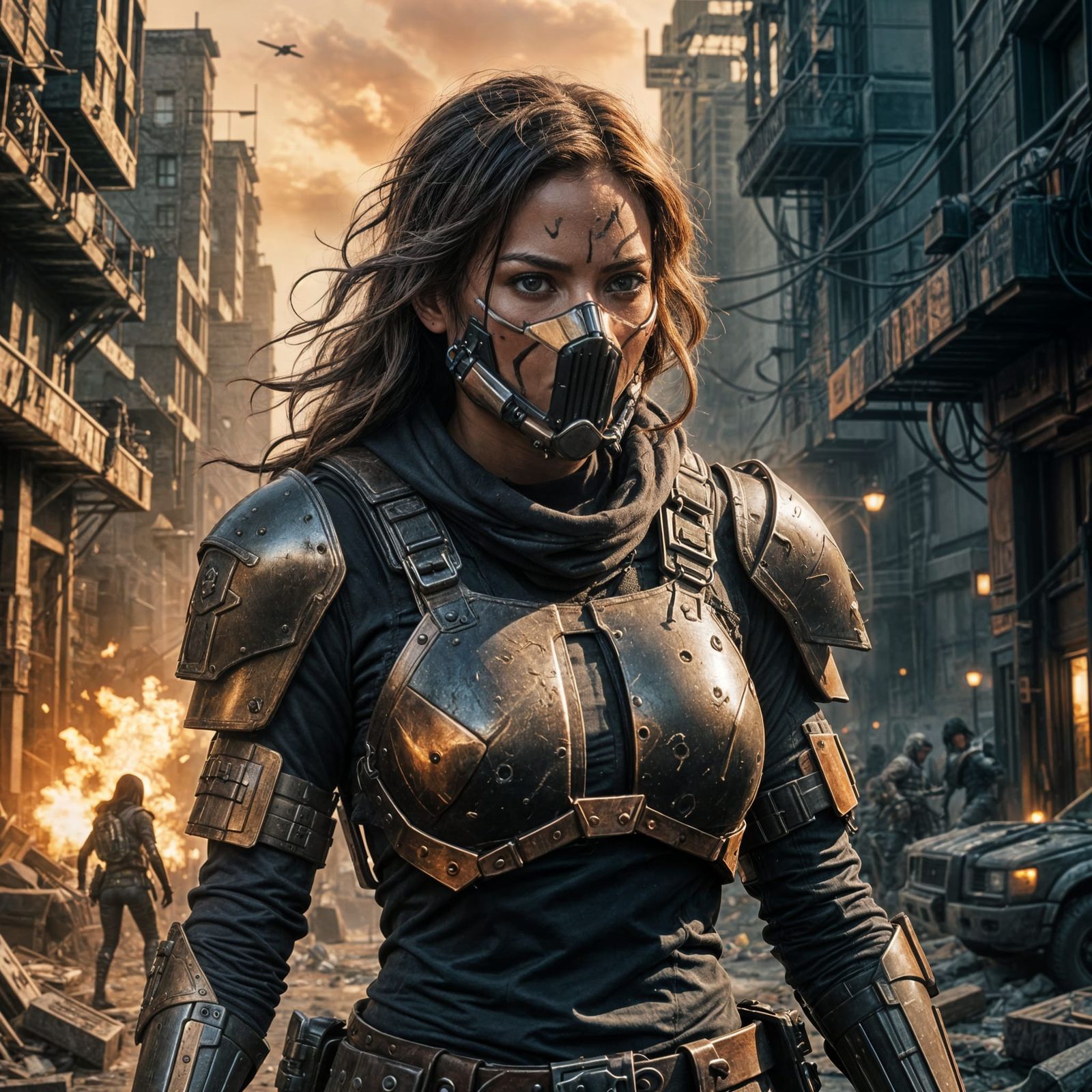 Post-Apocalyptic Bounty Hunter in Ruined City