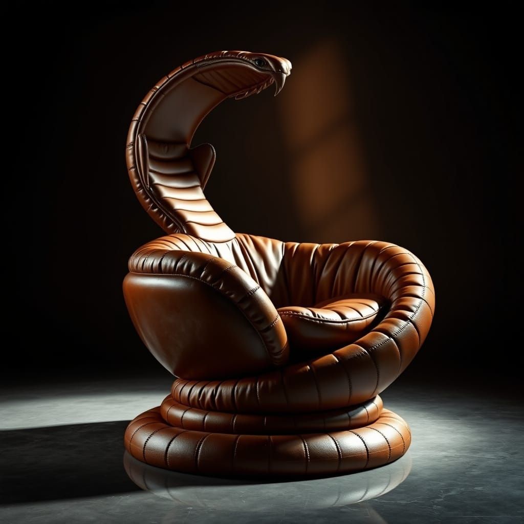 Cobra Leather Armchair in a Cinematic Style