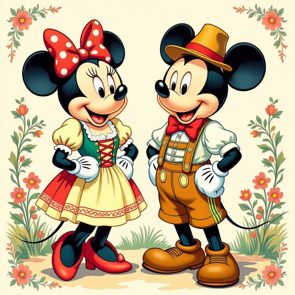 Minnie & Mickey in Bavarian Trachten Outfits