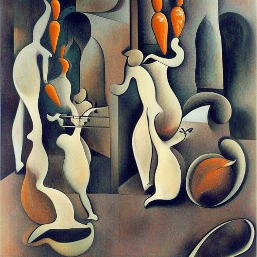 Cats Inherit the Coliseum: A Cubist Carrot Exchange