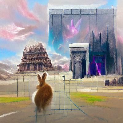 Rabbit at the Spacetime Temple Gate: Concept Art