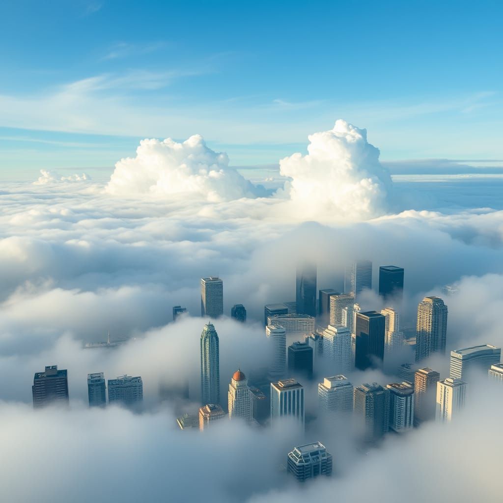 Floating Metropolis in Ethereal Skies