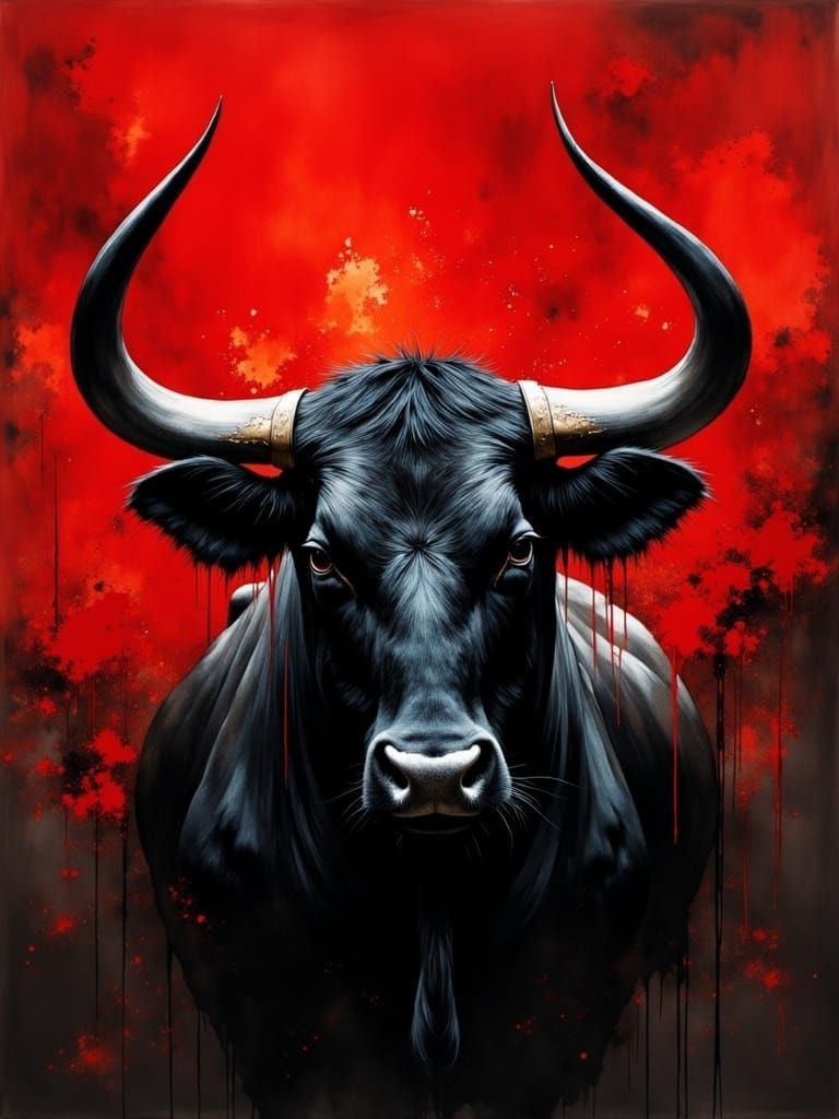 Majestic Metallic Bull in Futuristic Realism
