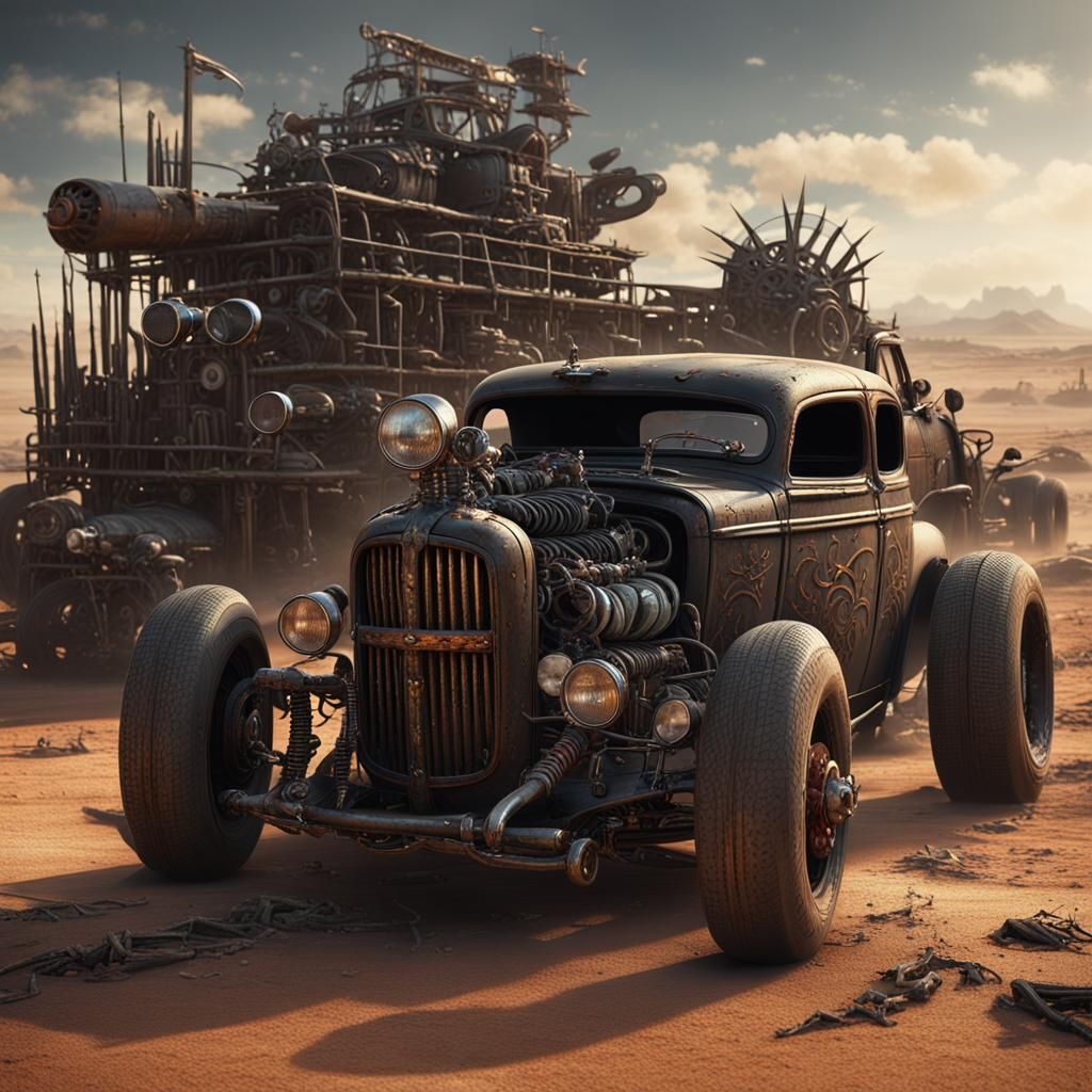 Mad Max Rat Rod in Desolate Setting