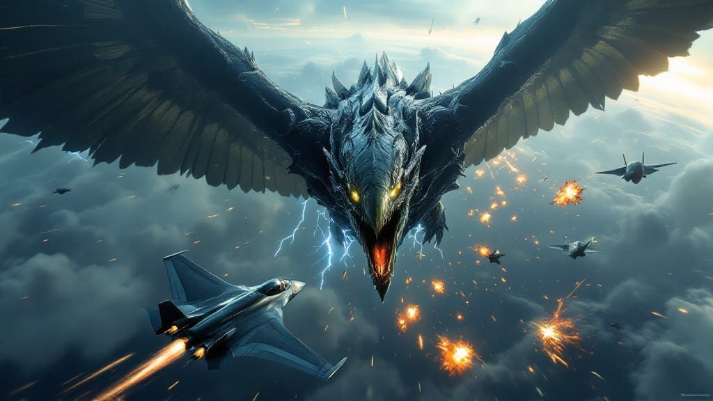 Monstrous Alien Bird Engages Modern Military in Epic Mid-Air...