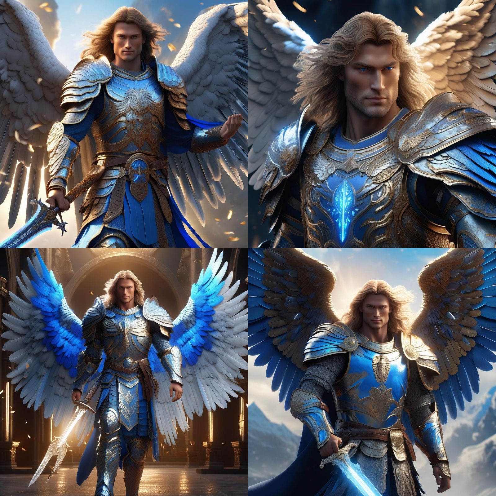 Archangel Michael: Detailed Matte Painting in 8k