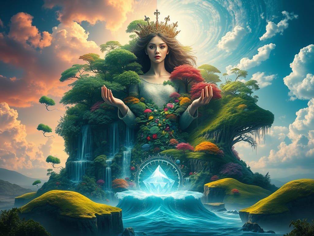 Ethereal Princess Embodies Lush Fantasy Landscapes