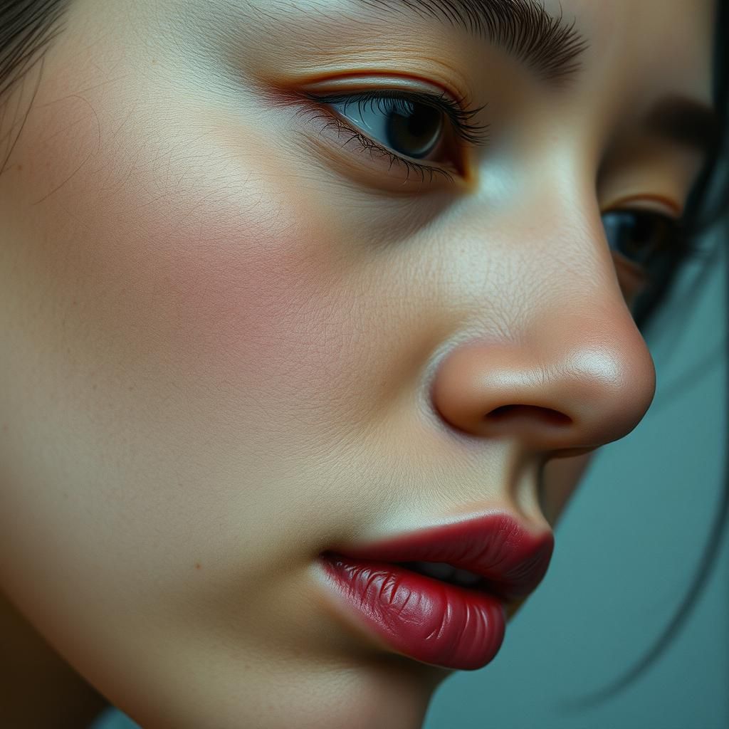 Photorealistic Portrait of an Introspective Hyperfeminine Wo...