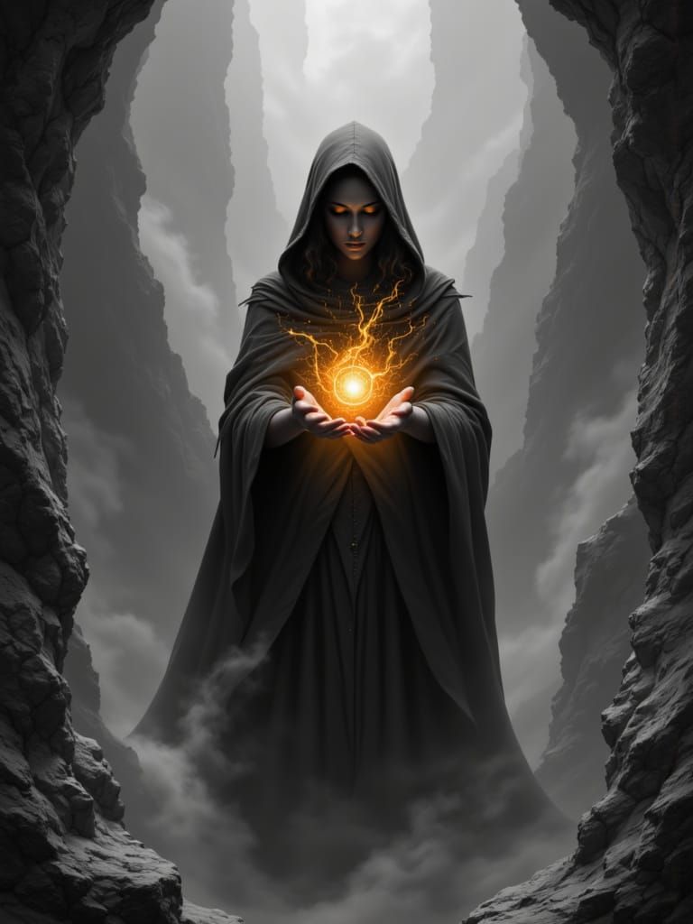 Arcane Oracle with Glowing Orb