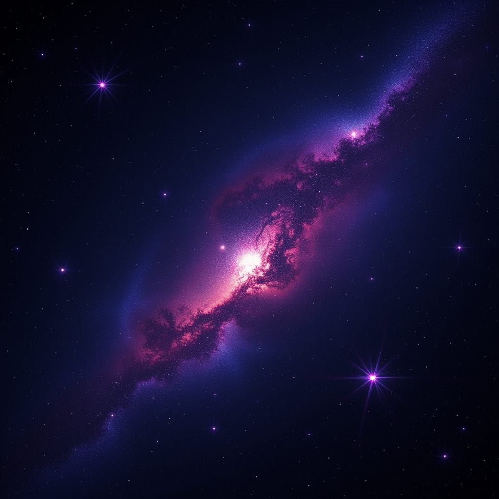Stunning Galaxy in Purple, Blue, and Pink Hues