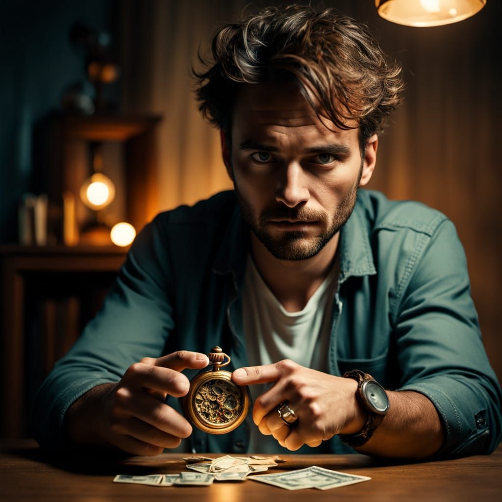 Steampunk Pocket Watch with Draining Currency and Thriving I...