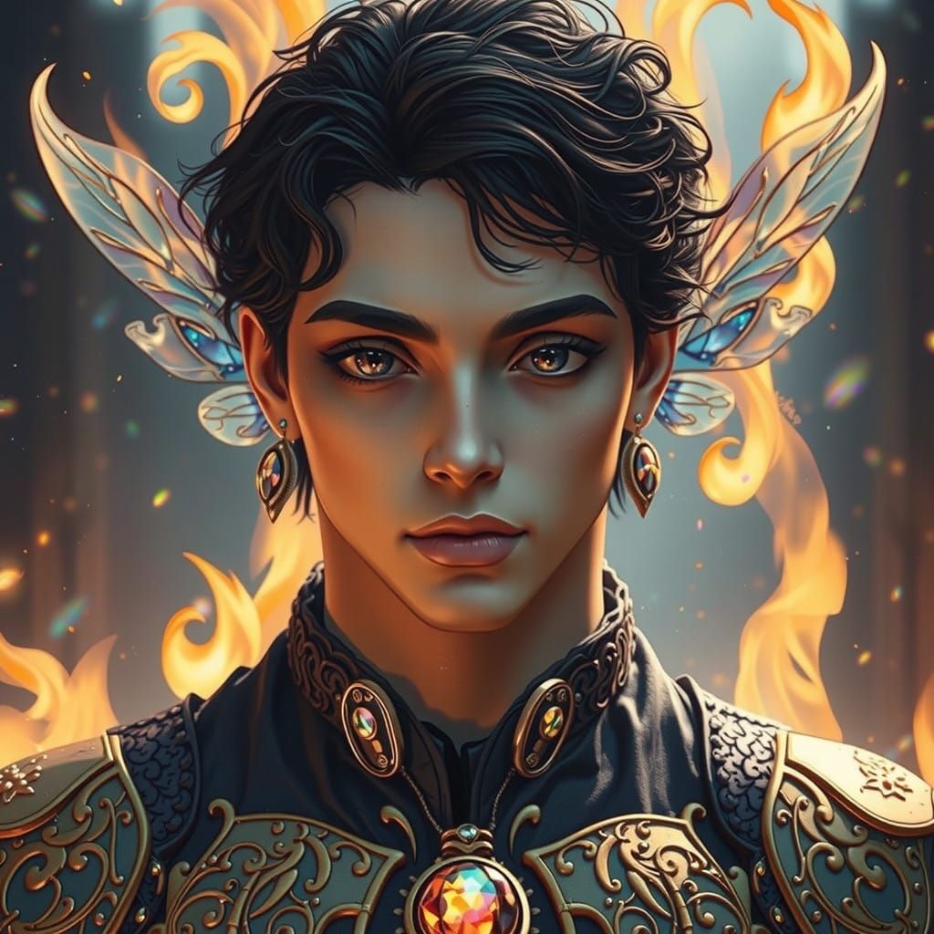 Heroic Firefly in a Whirlwind of Iridescent Wings