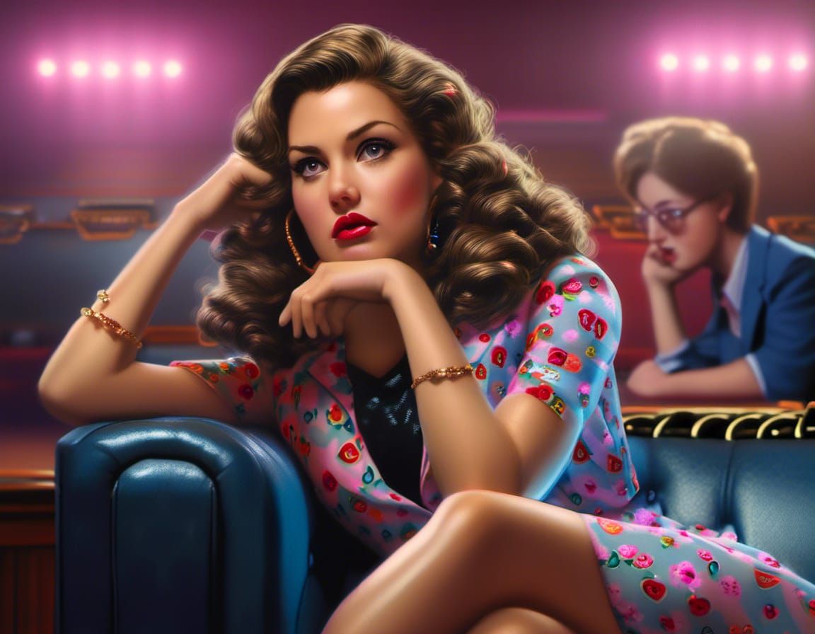 Nervous Starlet in Agent's Office: Studio Photo