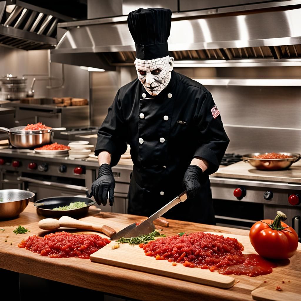 Pinhead as Italian Chef: Cinematic Digital Painting