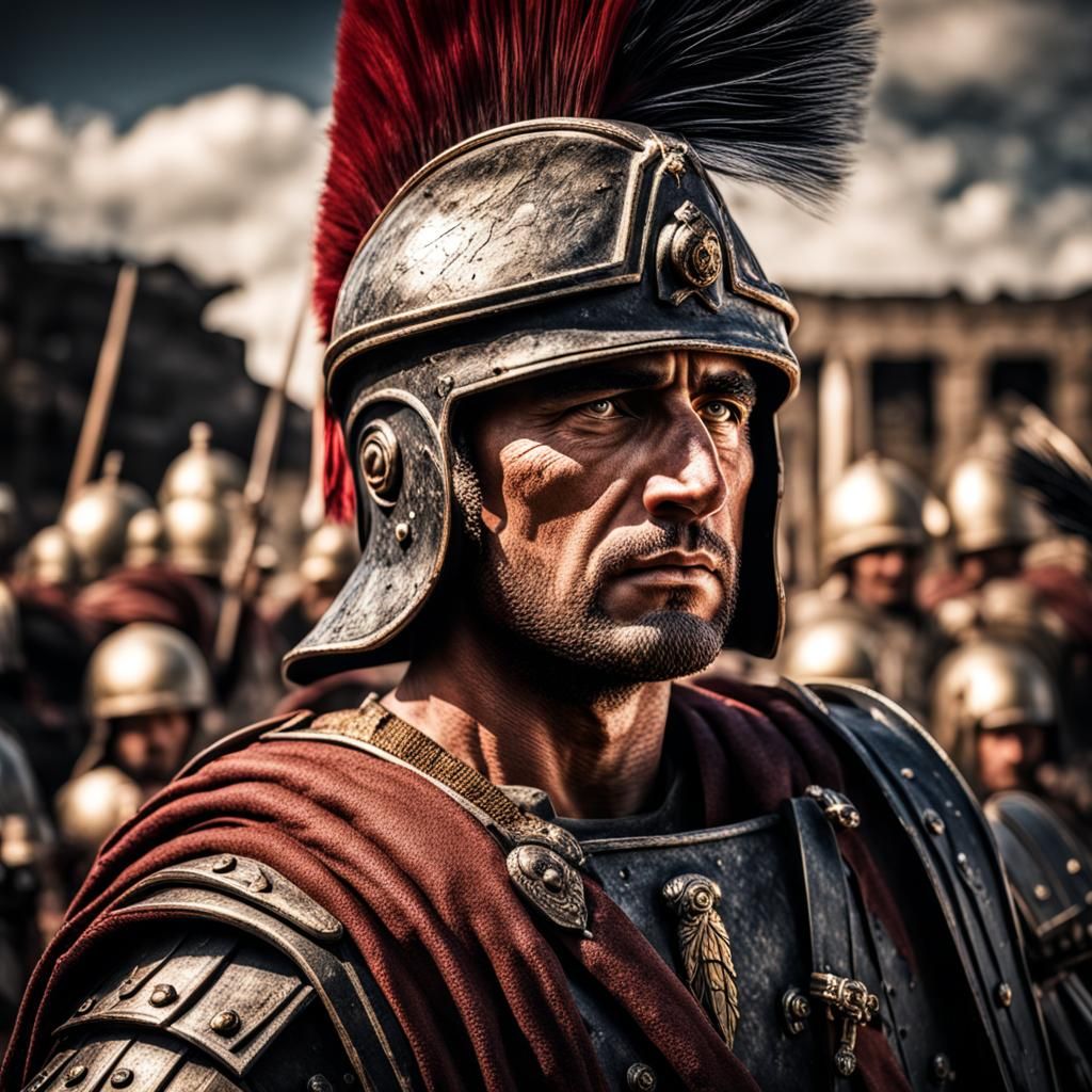Hyperrealistic Roman Soldier in High Definition