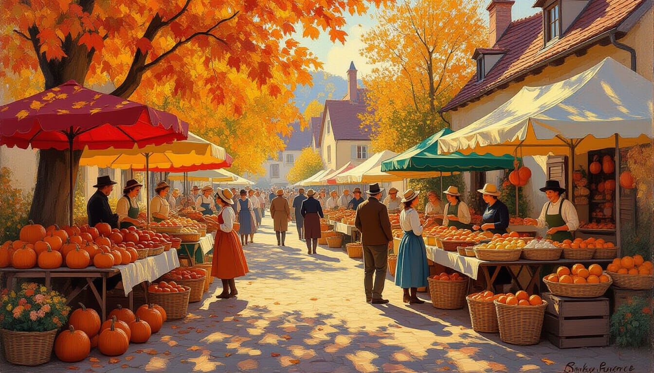 Joyful Autumn Harvest Festival Village Square