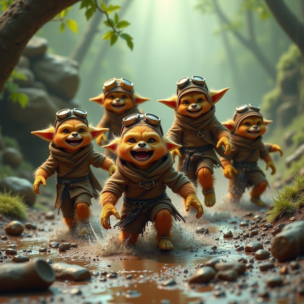 Joyful Mud Slide: Impressionist Landscape