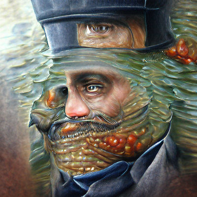 Victorian Fish-Man: A Detailed Portrait