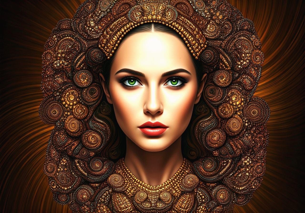 Kaleidoscopic Portrait in Klimt Inspired Style