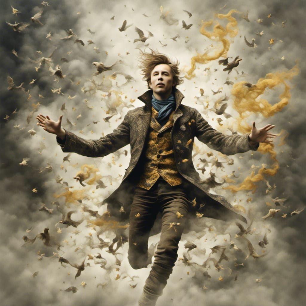 Ethereal Starman Portrait with Smoke Effects