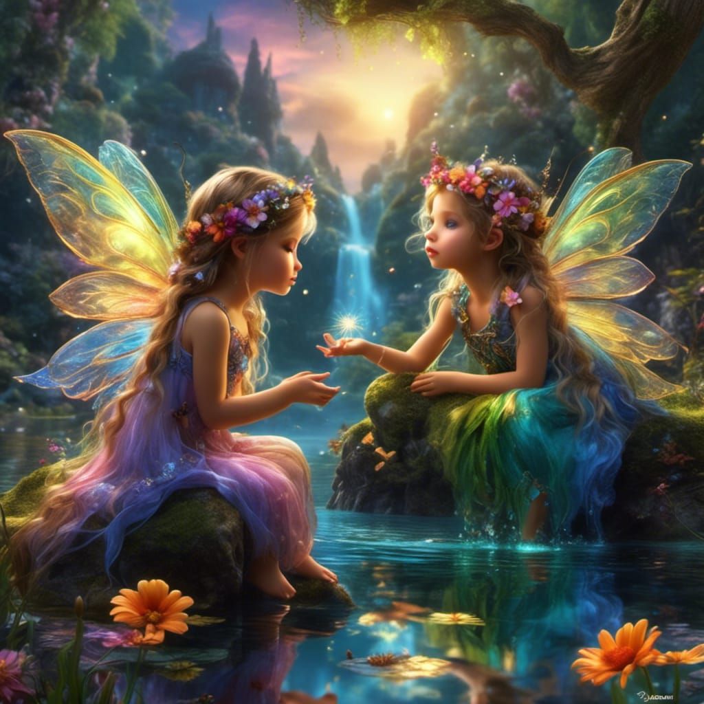 Ethereal Fairies and Children in Radiant Light