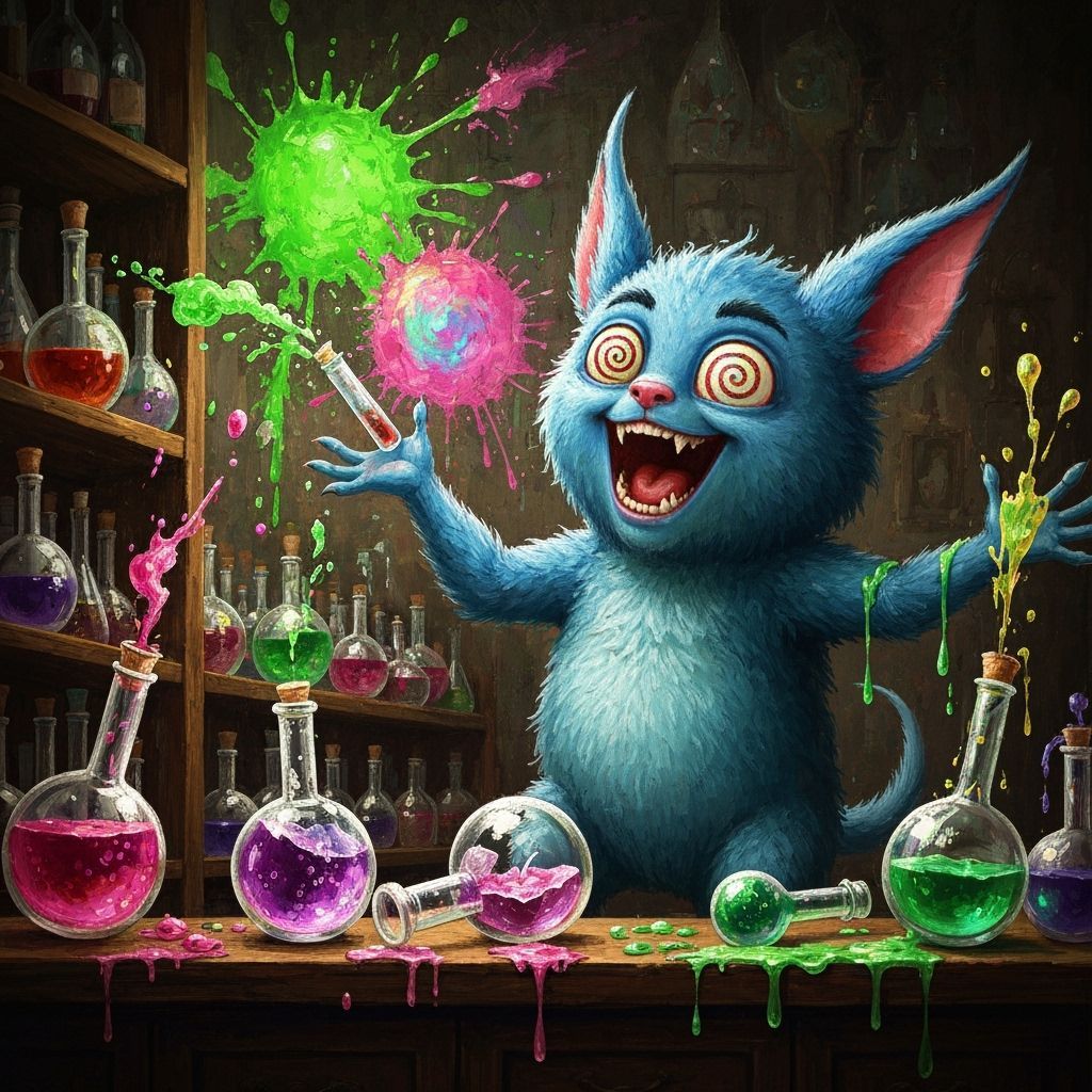 Happy Firbolg Causes Magical Potion Chaos in Atelier