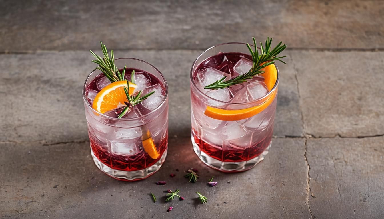 Gin Tonic with Rosemary and Orange, Professional Photography