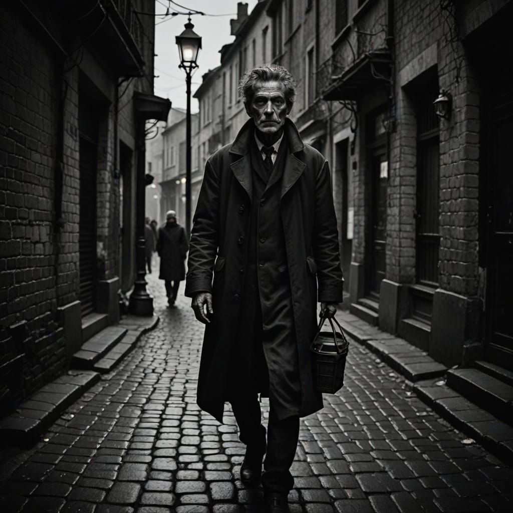 Vintage European Lantern in Eerie Solitude