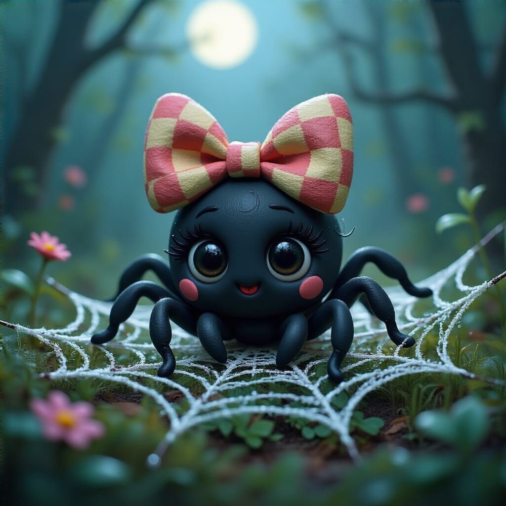 Anthropomorphic Spider in Dark Surrealist Fantasy Style