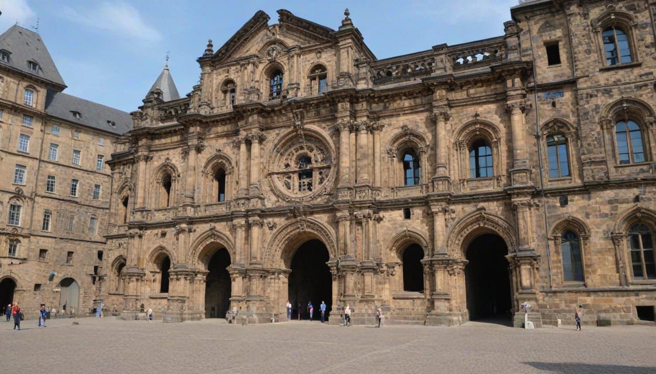 Trier Germany's Ancient Roman Gatehouse in Dark Stone
